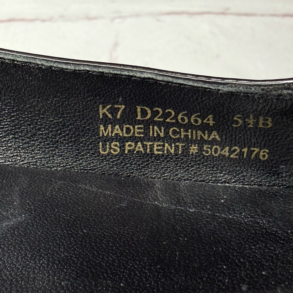 COLE HAAN NIKE AIR COLLAB Size 5.5 Black Patent Leather Ballet Flat Slip Shoes - Picture 8 of 16